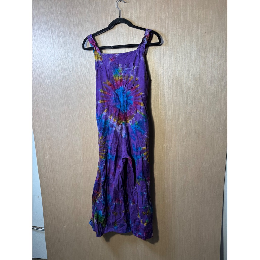 Tie Dye Nepal Handmade Cotton Maxi Dress Bohemian Festival Wide Leg Romper